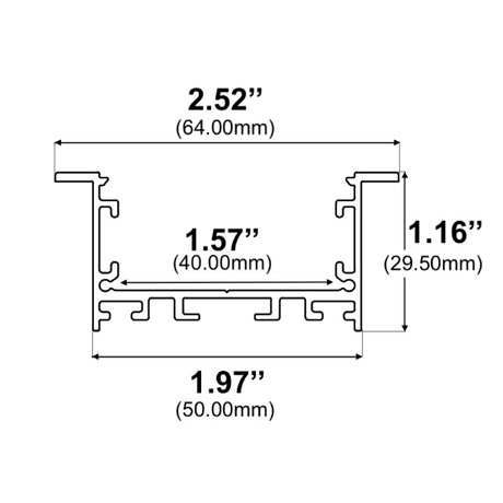 2-1/2" Deep Recessed 10' LED Channel - Alberko