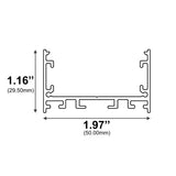 2" Deep Wide 10' Surface / Pendant Black LED Channel - Alberko