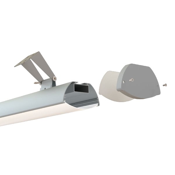 3-13/16" Wide Curved Lens 10' LED Channel - Alberko