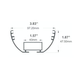 3-13/16" Wide Curved Lens 10' LED Channel - Alberko