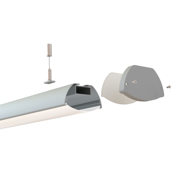 3-13/16" Wide Curved Lens 10' LED Channel - Alberko