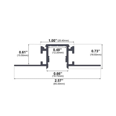 11/16" Mud-in Trimless 10' LED Channel - Alberko