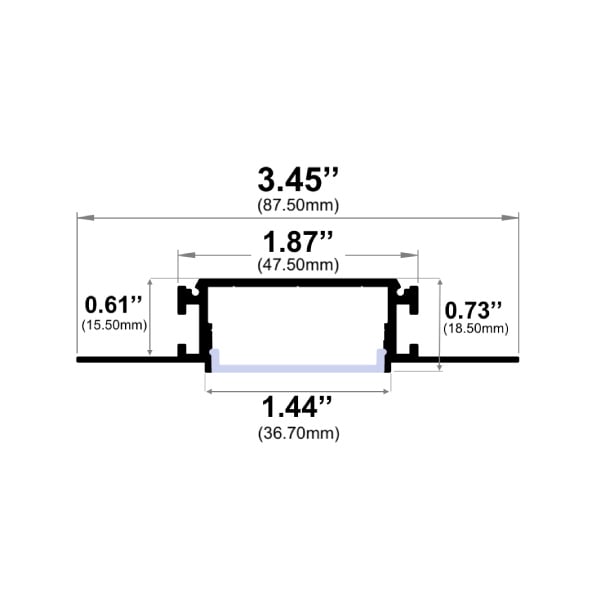 1-7/16" Mud-in Trimless 10' LED Channel - Alberko