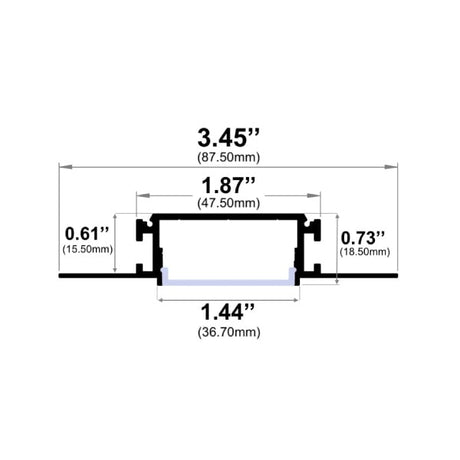 1-7/16" Mud-in Trimless 10' LED Channel - Alberko