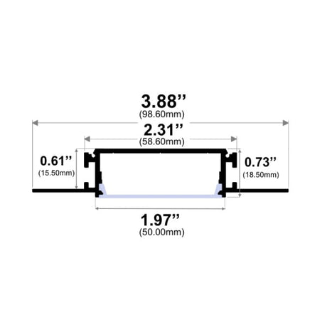 2" Mud-in Trimless 10' LED Channel - Alberko