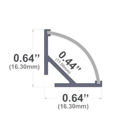 5/8" Wide Cover Corner 10' LED Channel - Alberko