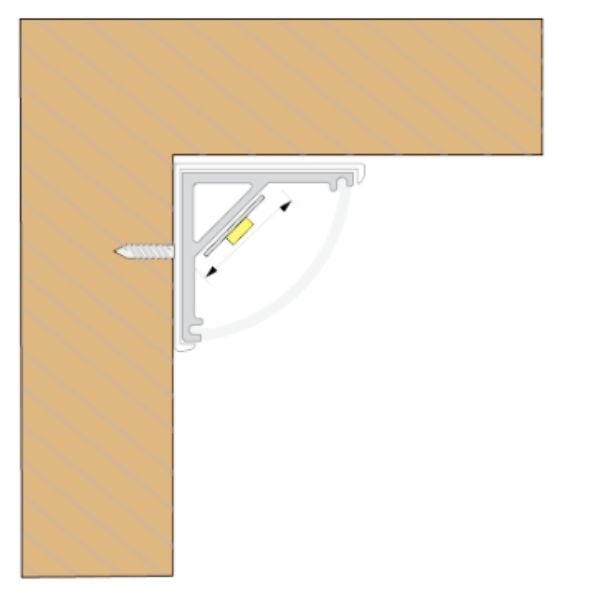 5/8" Wide Cover Corner 10' LED Channel - Alberko