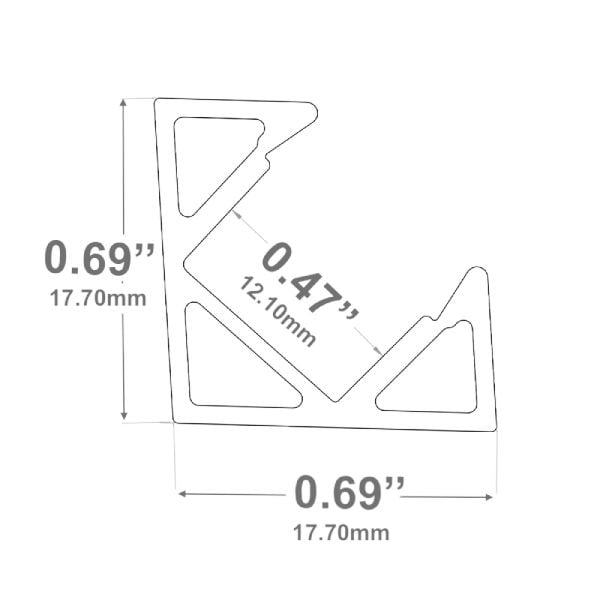 11/16" Corner 8'  LED Channel - Alberko