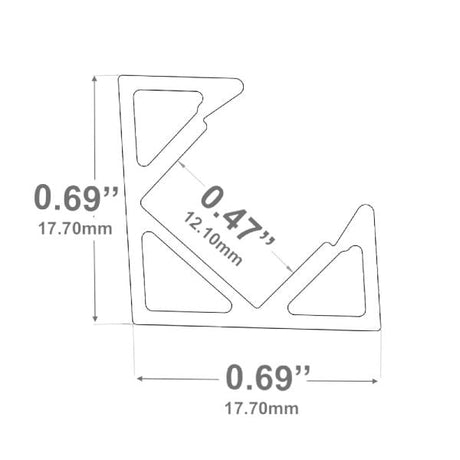 11/16" Corner 8'  LED Channel - Alberko