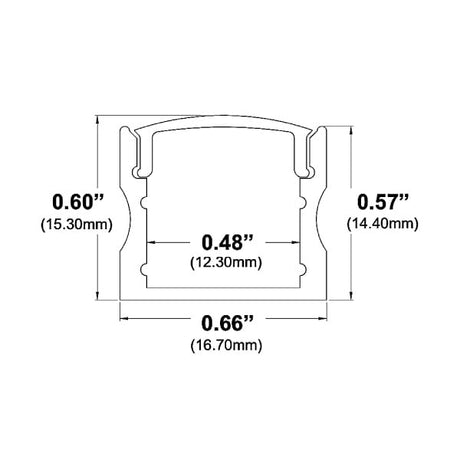 11/16" Deep Curved 8' Black LED Channel - Alberko