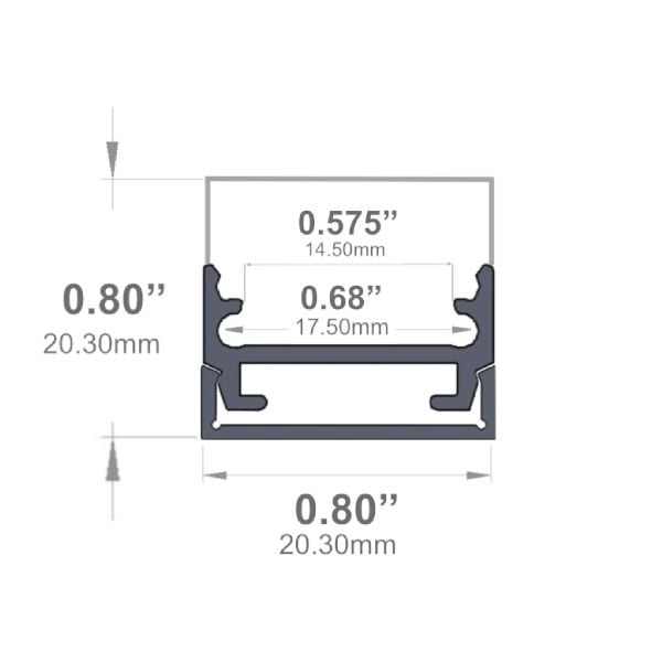 13/16" Square Milky 8' LED Channel - Alberko