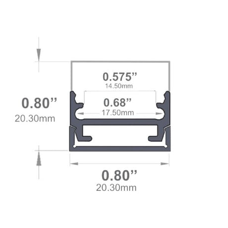 13/16" Square Milky 8' LED Channel - Alberko