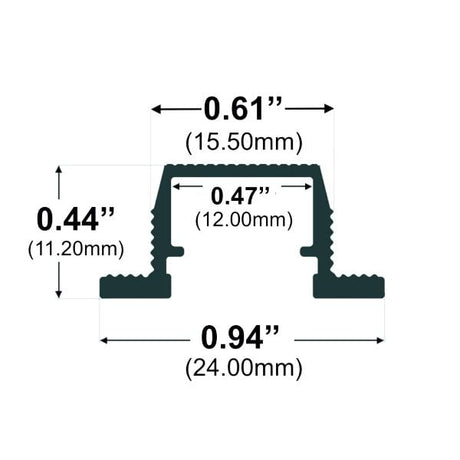 8' Flush Mount Wing LED Channel - Alberko