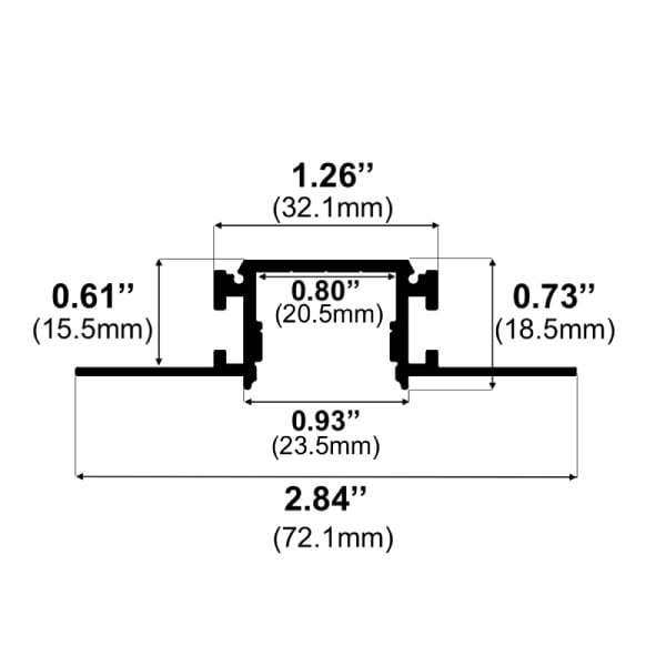 1" Mud-in Trimless 10' LED Channel - Alberko