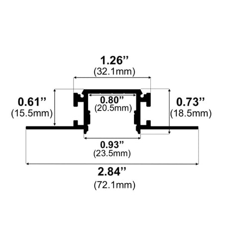 1" Mud-in Trimless 10' LED Channel - Alberko