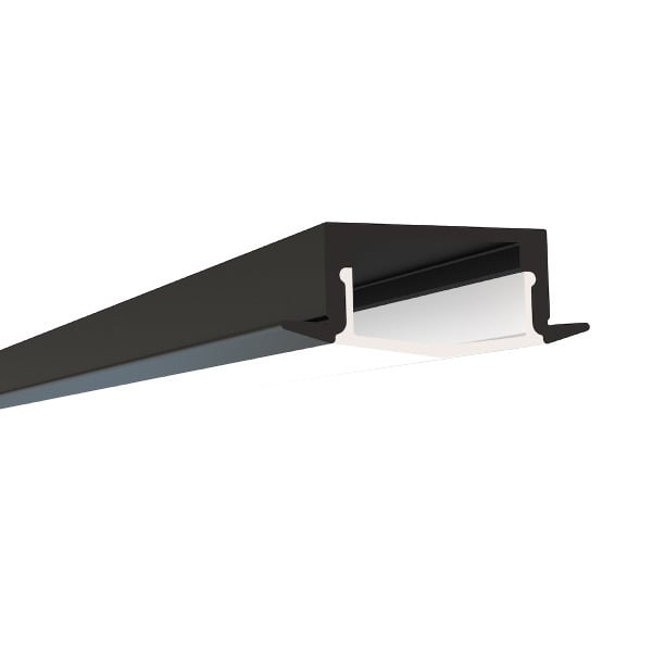 15/16" Black Shallow Recessed 8' LED Channel - Alberko