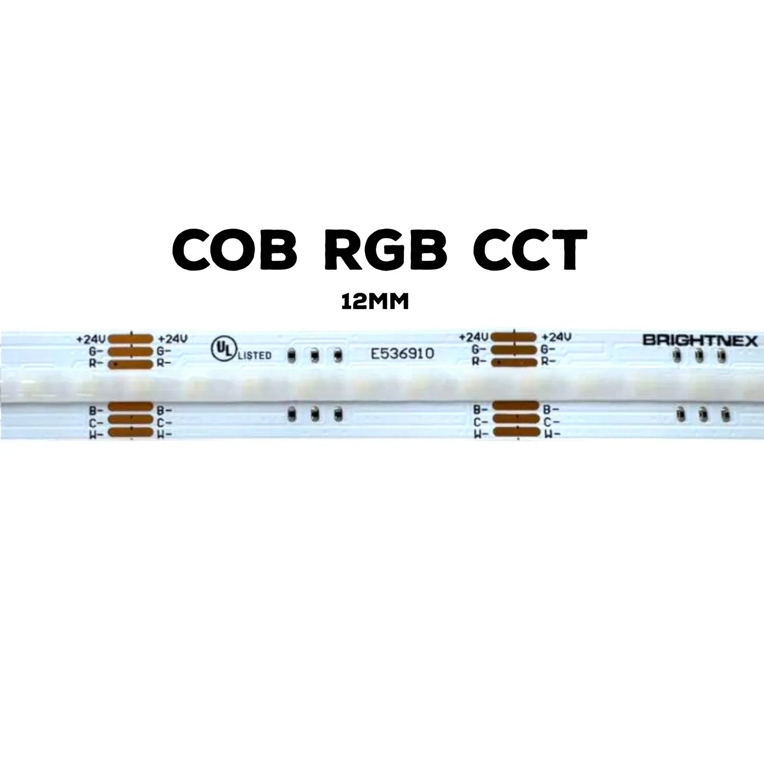 RGB+CCT COB LED Strip 840 LEDs/m 24V UL Certified Indoor - BRIGHTNEX LED LIGHTING