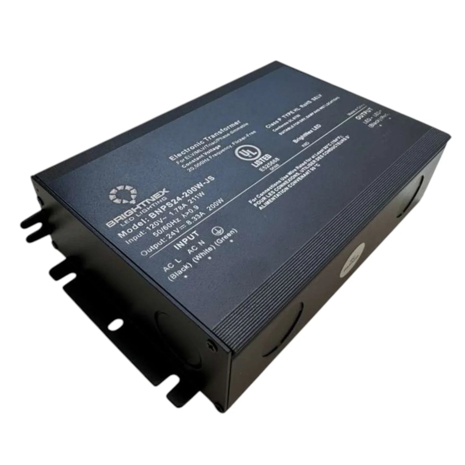 24V 200W Dimmable LED Transformer TRIAC/ELV/MLV UL Class 2 - BRIGHTNEX LED LIGHTING