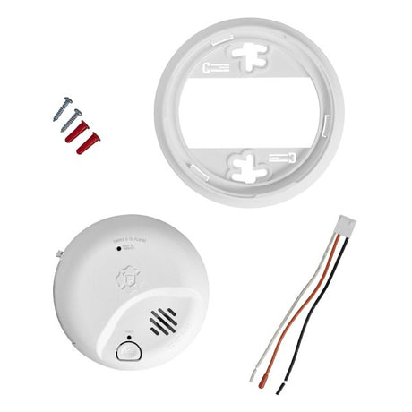 2 in 1 Smoke / CO2 Hardwired Detector w/ 10 Year Battery Back-up - BRK Electronics