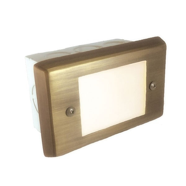 4" Open Window Cast Brass Cover LED Step Light 371B w/ Box - Corona Lighting