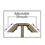Small Adjustable 2 Head and Shroud Path Light 731B-T - Corona Lighting