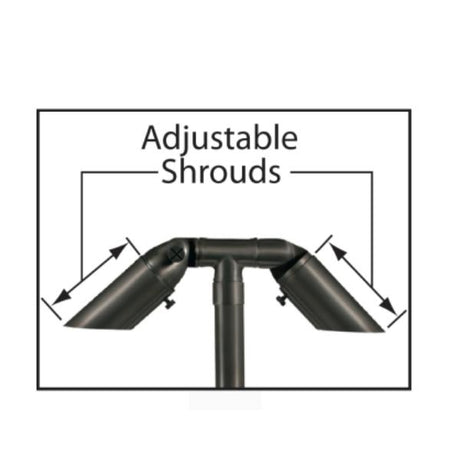 Small Adjustable 2 Head and Shroud Path Light 731B-T - Corona Lighting