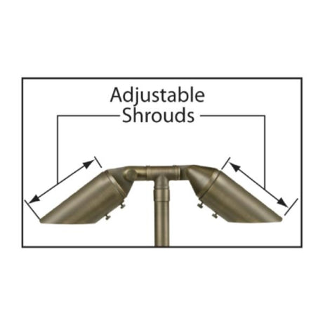 Big Adjustable 2 Head and Shroud Path Light 732B-T - Corona Lighting
