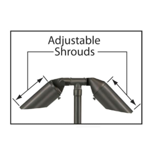 Big Adjustable 2 Head and Shroud Path Light 732B-T - Corona Lighting