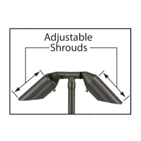 Big Adjustable 2 Head and Shroud Path Light 732B-T - Corona Lighting