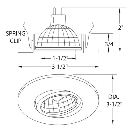 2" Flat Adjustable Gimbal Trim - Elite Lighting