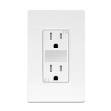 Receptacle w/ Built-in Day Light Sensor and Light - Enerlites