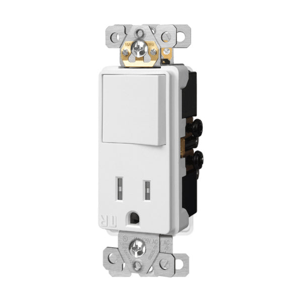 15A Single Pole Stack Switch and Receptacle - Enerlites