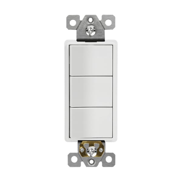 15A 3 Single Pole Decorator Stack Switch - Enerlites