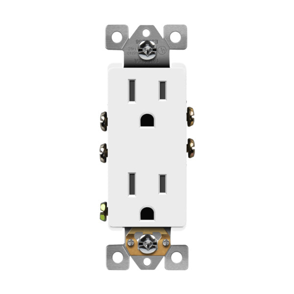 Decorator Receptacle w/ Self-Grounding - Enerlites