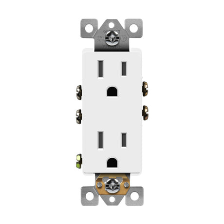 Decorator Receptacle w/ Self-Grounding - Enerlites
