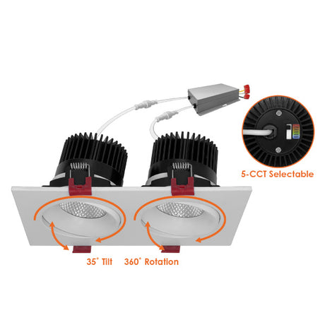 2 Head Adjustable 5CCT LED Downlight - Envision LED