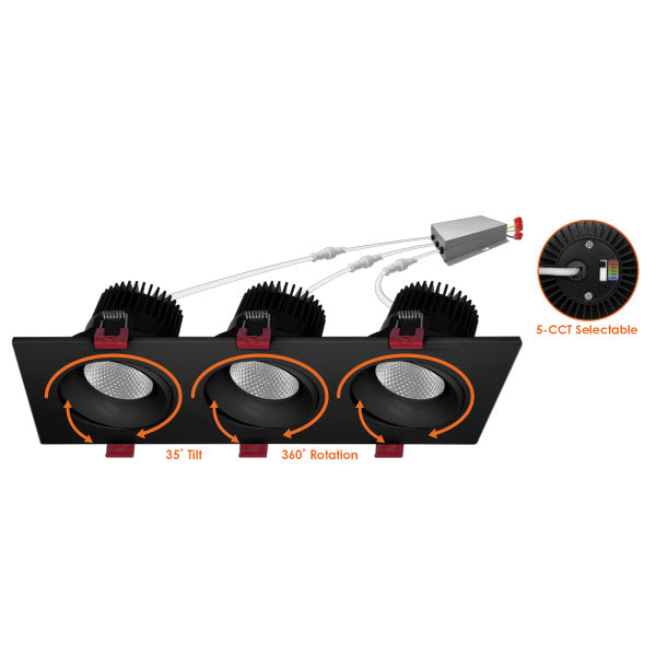 3 Head Adjustable 5CCT LED Downlight - Envision LED