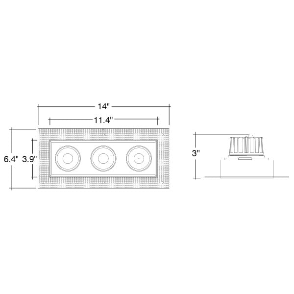 3 Head Trimless Adjustable 5CCT LED Downlight - Envision LED