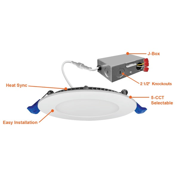 3" 8W 5-Color Round Slim Canless LED Light - Envision LED
