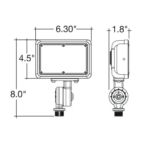 30W Tri-Color Knuckle Mount LED Flood Light w/ Integrated Photocell - Envision LED