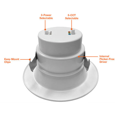 4" 6/9/12W 277V Smooth 5CCT Down Light - Envision LED