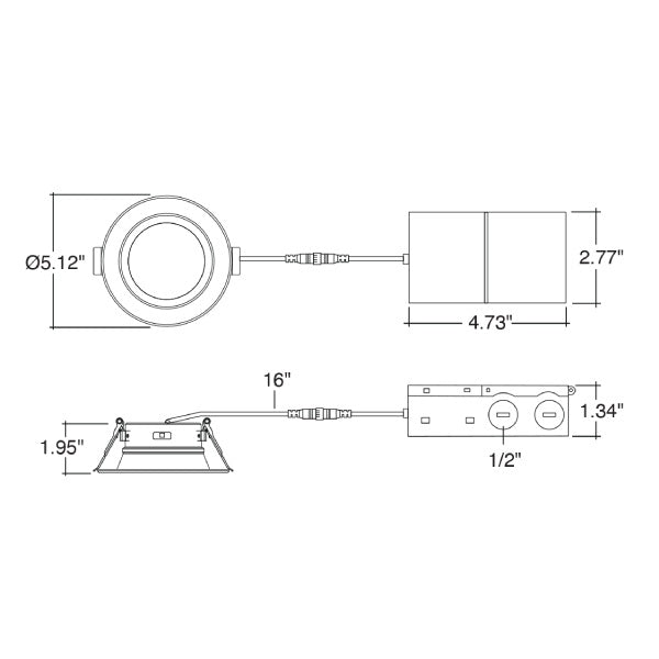 4" 8/10/12W 5-Color Canless Down Light - Envision LED