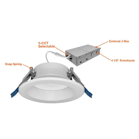 4" 8/10/12W 5-Color Canless Down Light - Envision LED