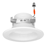 4 inch smooth 5CCT LED recessed retrofit with energy-efficient 8W, 10W, and 12W options
