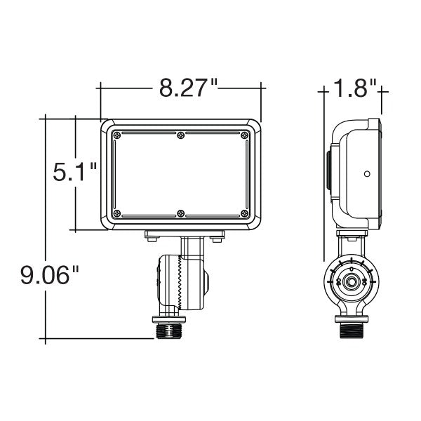 40/50/60W Tri-Power Tri-Color Knuckle Mount LED Flood Light w/ Photocell - Envision LED