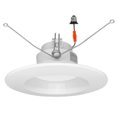 5-6 inch smooth 5CCT LED recessed retrofit with 10W, 14W, and 18W energy-efficient configurations