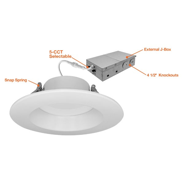 6" 12/15/18W 5-Color Canless Smooth Down Light - Envision LED