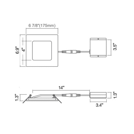 6" 9/12/15W 5-Color Square Slim Canless LED Light - Envision LED