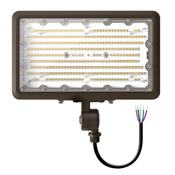 60/80/100W Tri-Power Tri-Color Knuckle Mount LED Flood Light w/ Photocell - Envision LED