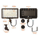 60/80/100W Tri-Power Tri-Color Knuckle Mount LED Flood Light w/ Photocell - Envision LED